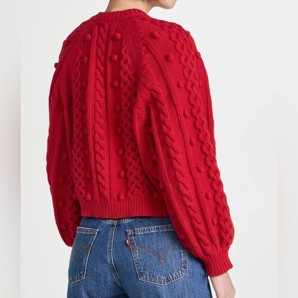 THE GREAT The Mountainside Cardigan in Deep Rose - Picture 2 of 16